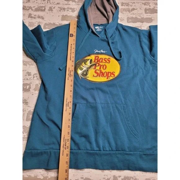 Bass Pro Shop Logo Hooded Sweatshirt Men's XL Teal Outdoors - Picture 3 of 6